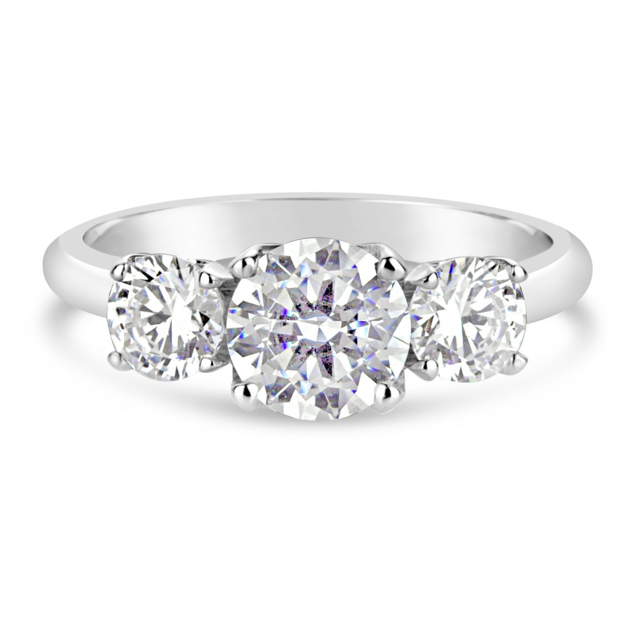 past present future three diamond tiered white gold engagement anniversary ring