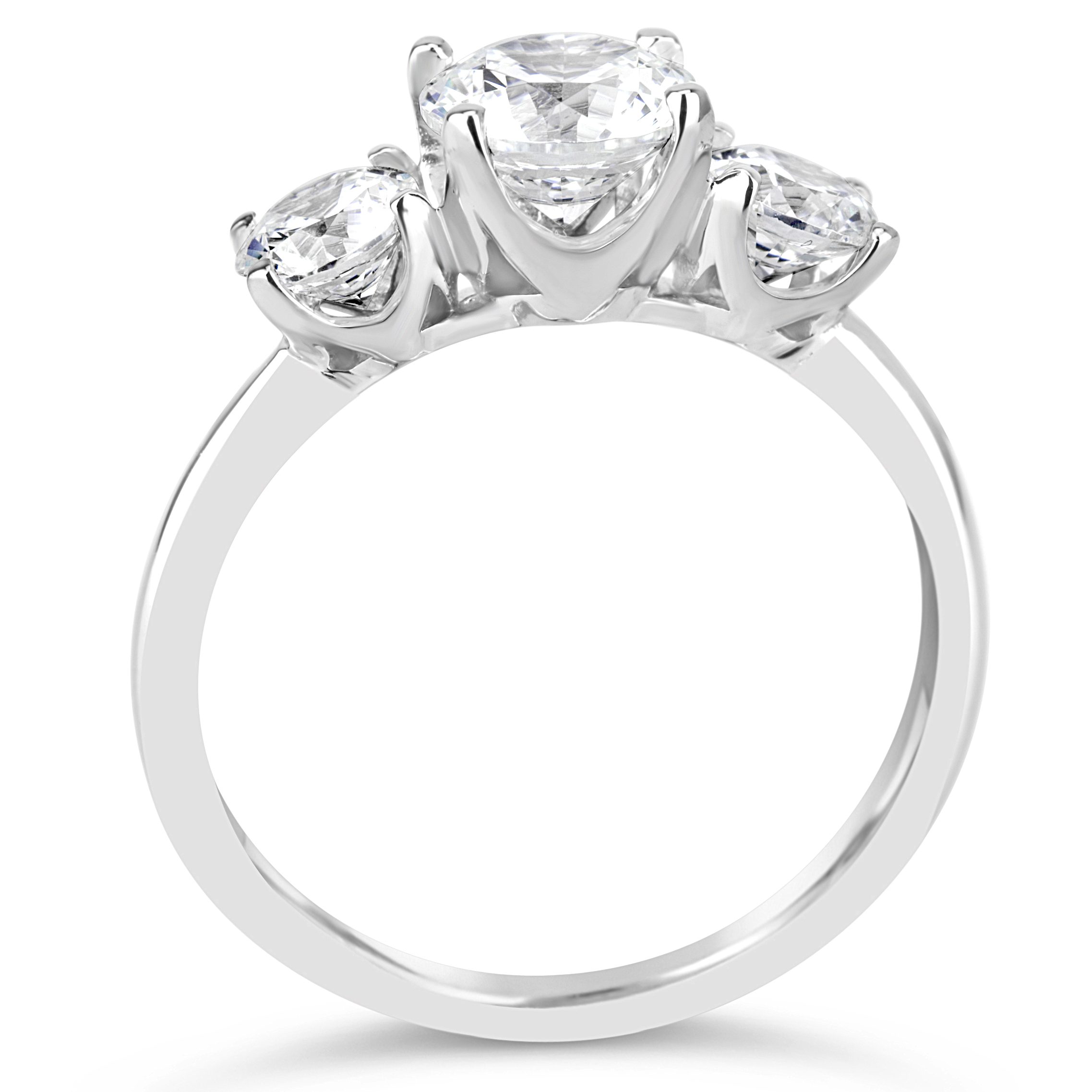 three tiered diamond 14k white gold engagement ring