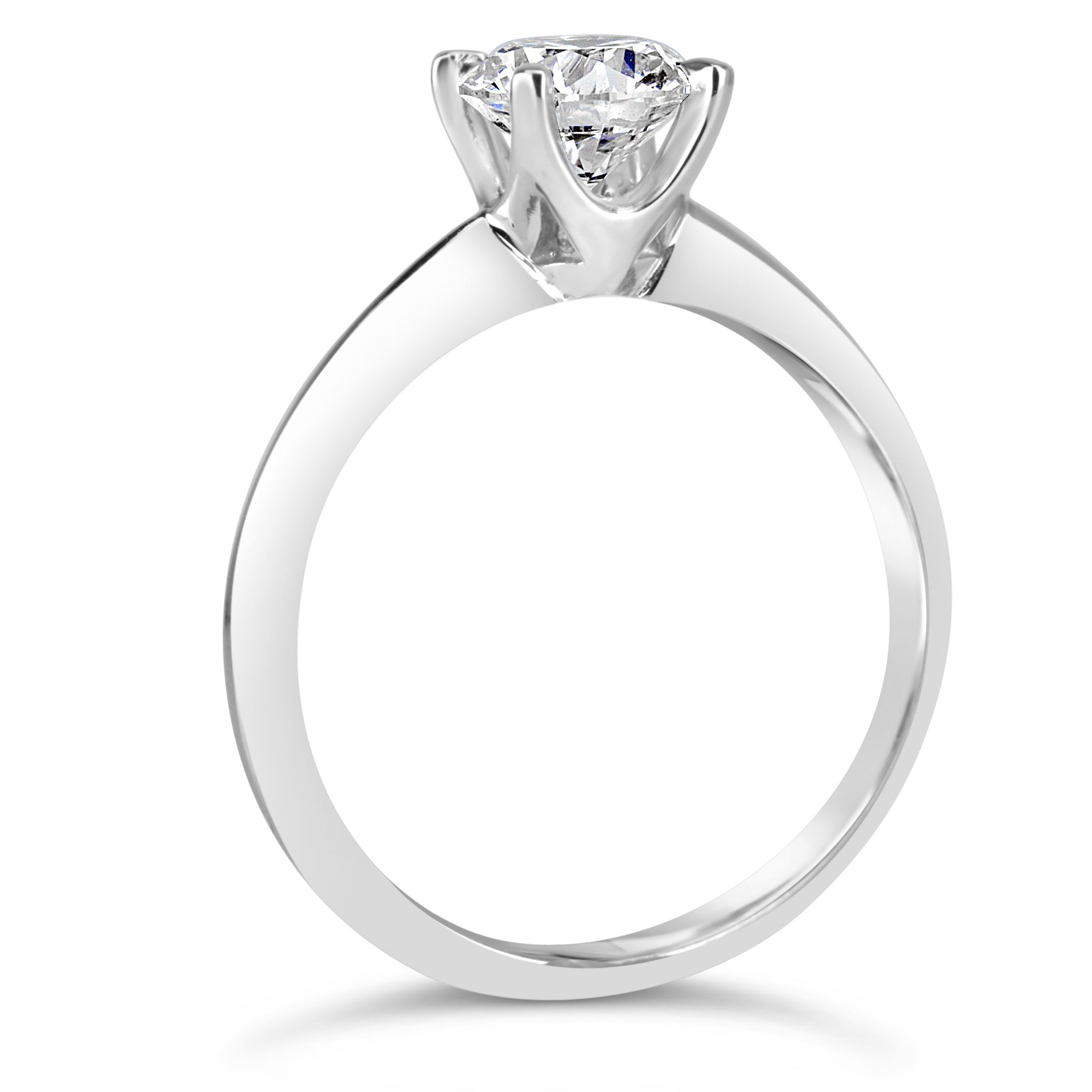 four claw diamond solitaire white gold engagement ring