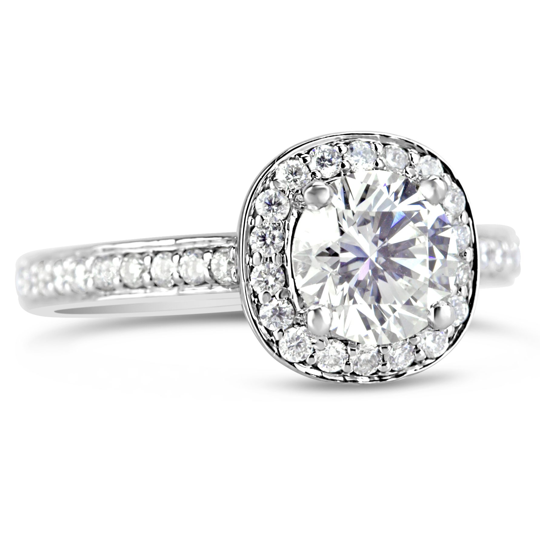 diamond halo bezel engagement ring