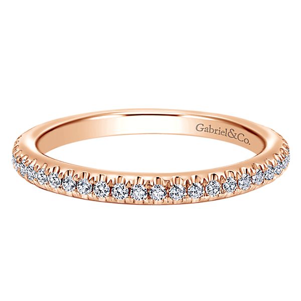 Rose Gold Diamond Band Wedding Ring Gabriel LR4885K45JJ-1