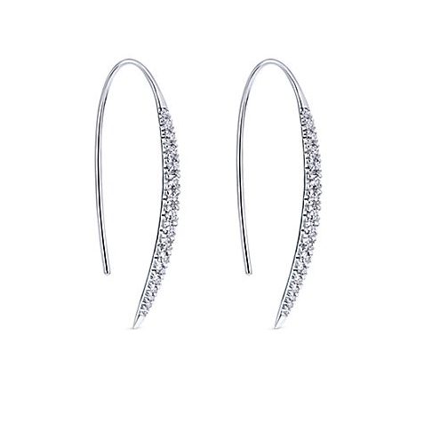 14k White Gold Diamond Kaslique Drop Earrings Gabriel EG12629W45JJ-1
