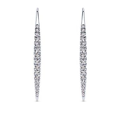 14k White Gold Diamond Drop Earrings Gabriel EG12629W45JJ-1