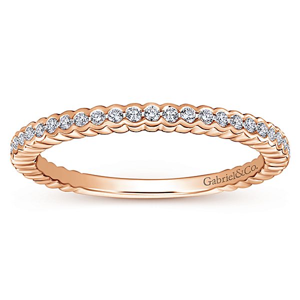 14k rose gold diamond claw set wedding anniversay stacking band ring gabriel and coLR51171K45JJ-1
