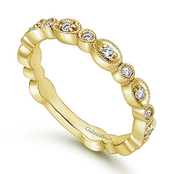 oval and round diamond 14k yellow gold gabriel and co stacking wedding ring LR4750Y45JJ-2