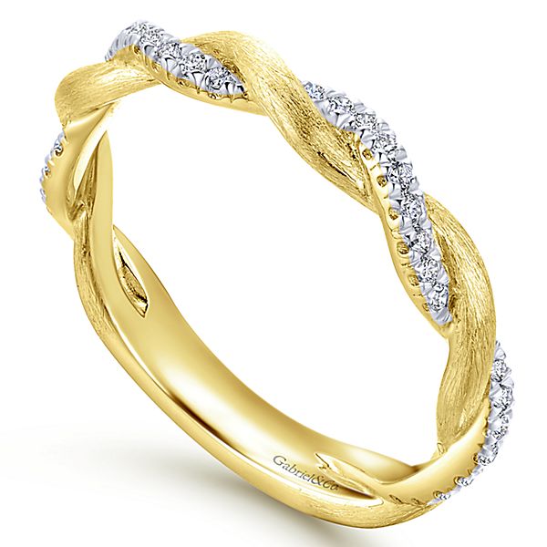 stacking wedding anniversary ring braided 14k yellow gold diamond twisted gabriel and co LR50886Y45JJ-1