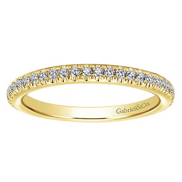 14k yellow gold diamond claw set wedding anniversay stacking band ring gabriel and coLR4885Y45JJ-1