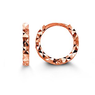 hoop earrings baby kids 4016b small diamond cut rose gold huggie