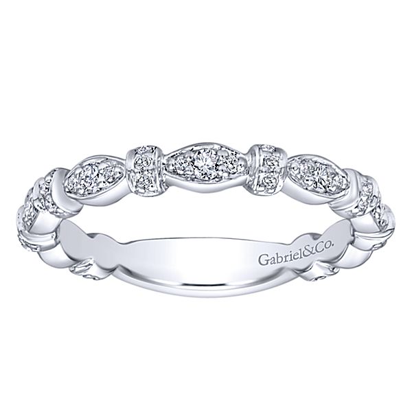 gabriel and co 14k white gold diamond stacking wedding ring