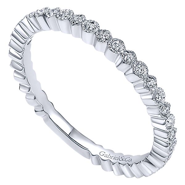 Diamond 14k White Gold Stacking Ladies Wedding Ring Gabriel LR4801W45JJ