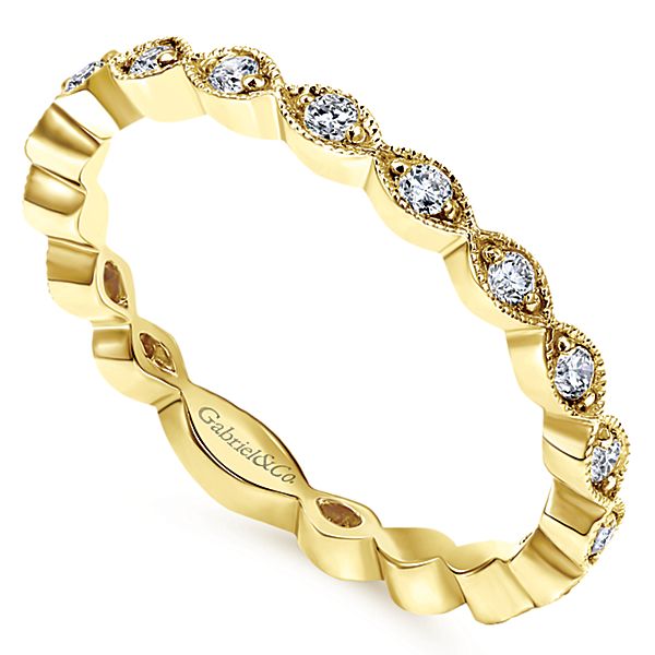 14k Yellow Gold Diamond Stackable Ladies Wedding Ring Gabriel LR4794Y45JJ-1