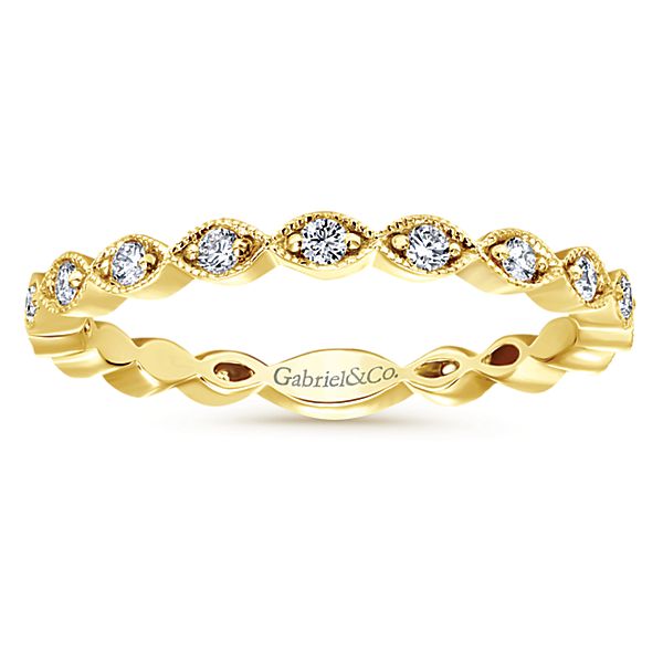 14k Yellow Gold Diamond Marquise Stackable Ladies Wedding Ring Gabriel LR4794Y45JJ-1