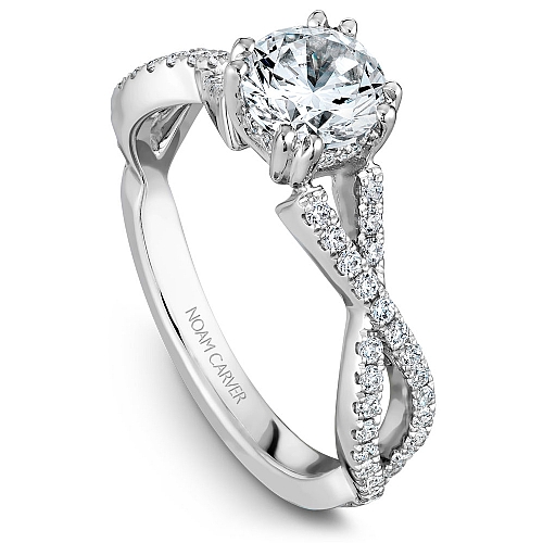 Noam Carver White Gold and Diamond Split Shank Engagement Ring