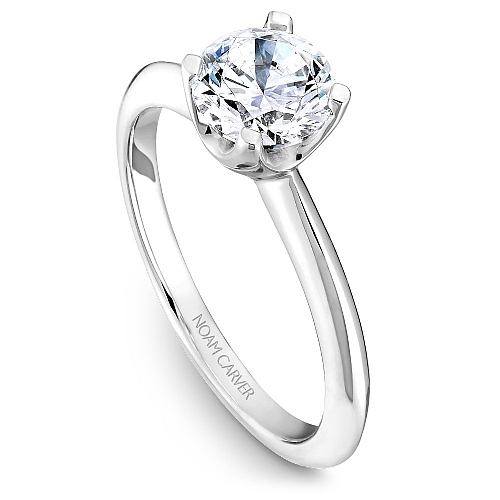 White Gold Solitaire Engagement Ring Top View