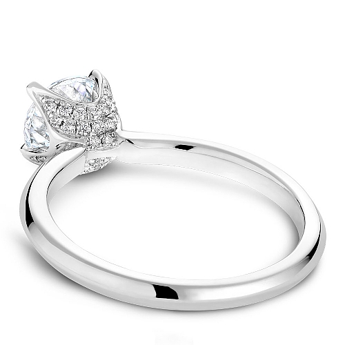 Noam Carver White Gold Solitaire with Diamond Covered Engagement Ring