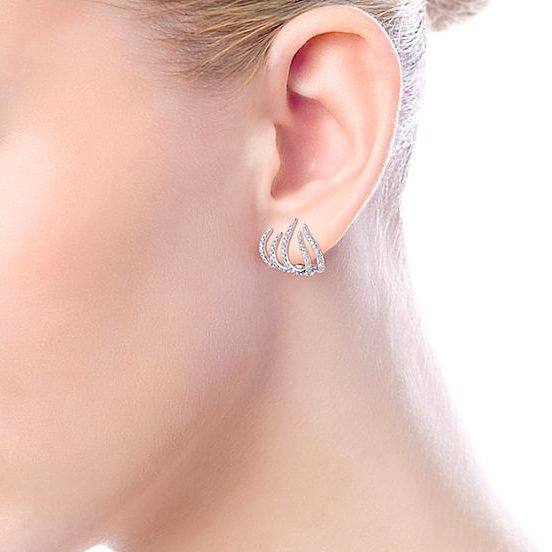 diamond 14k white gold climber cuff studd earrings gabriel and co kaslique EG13183W45JJ-3