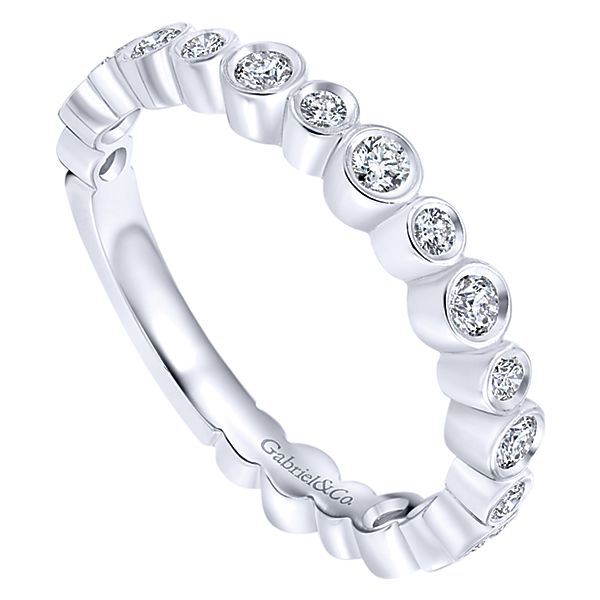 bezel set diamond stacking wedding ring anniversary band 14k white gold gabriel and co LR5671W45JJ-1