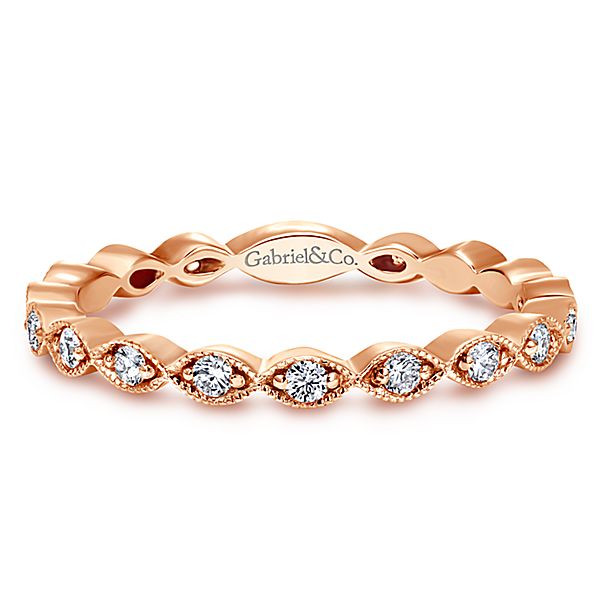 14k rose gold marquise diamond stacking wedding anniversary ring gabriel and co LR4794K45JJ-1