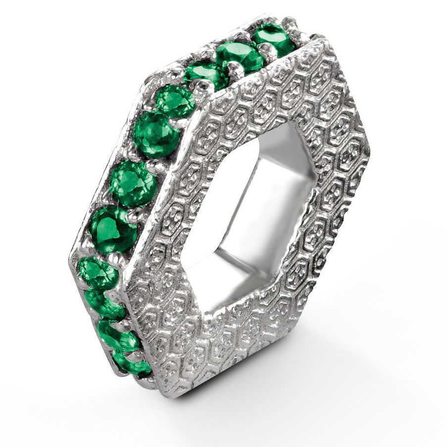 sterling silver hexagon may emerald keepsake charm mom birthstone necklace pendant
