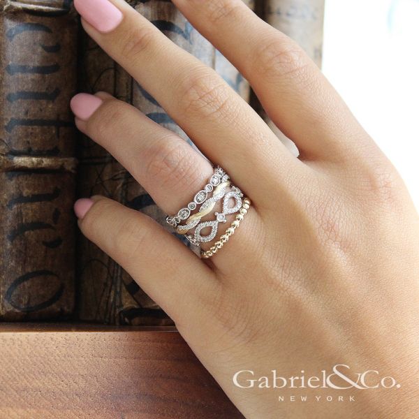 gabriel and co diamond twist stacking wedding anniversary ring 14k yellow gold LR50886Y45JJ-1