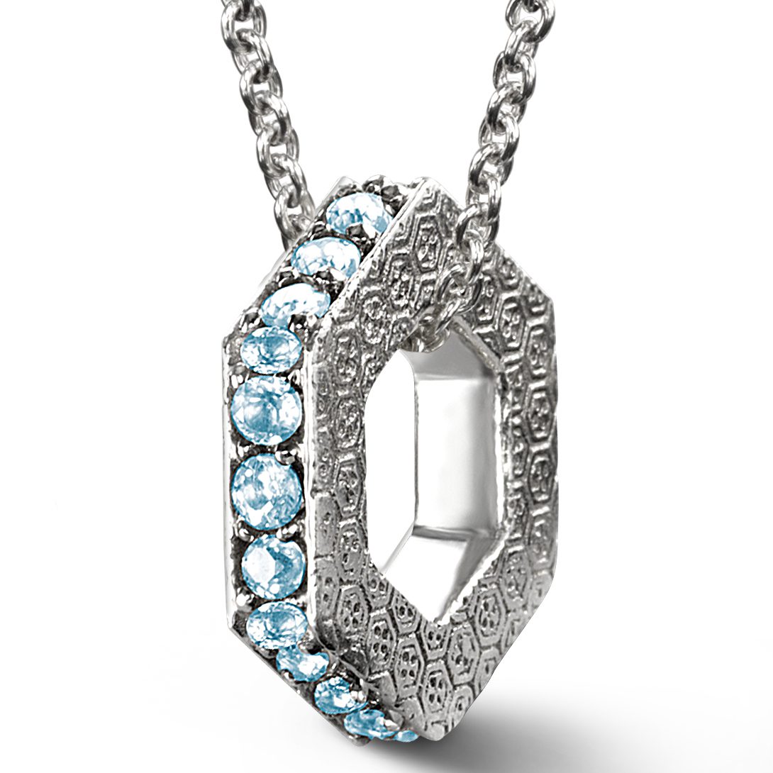 March aquamarine keepsake charm mom birthstone necklace pendant