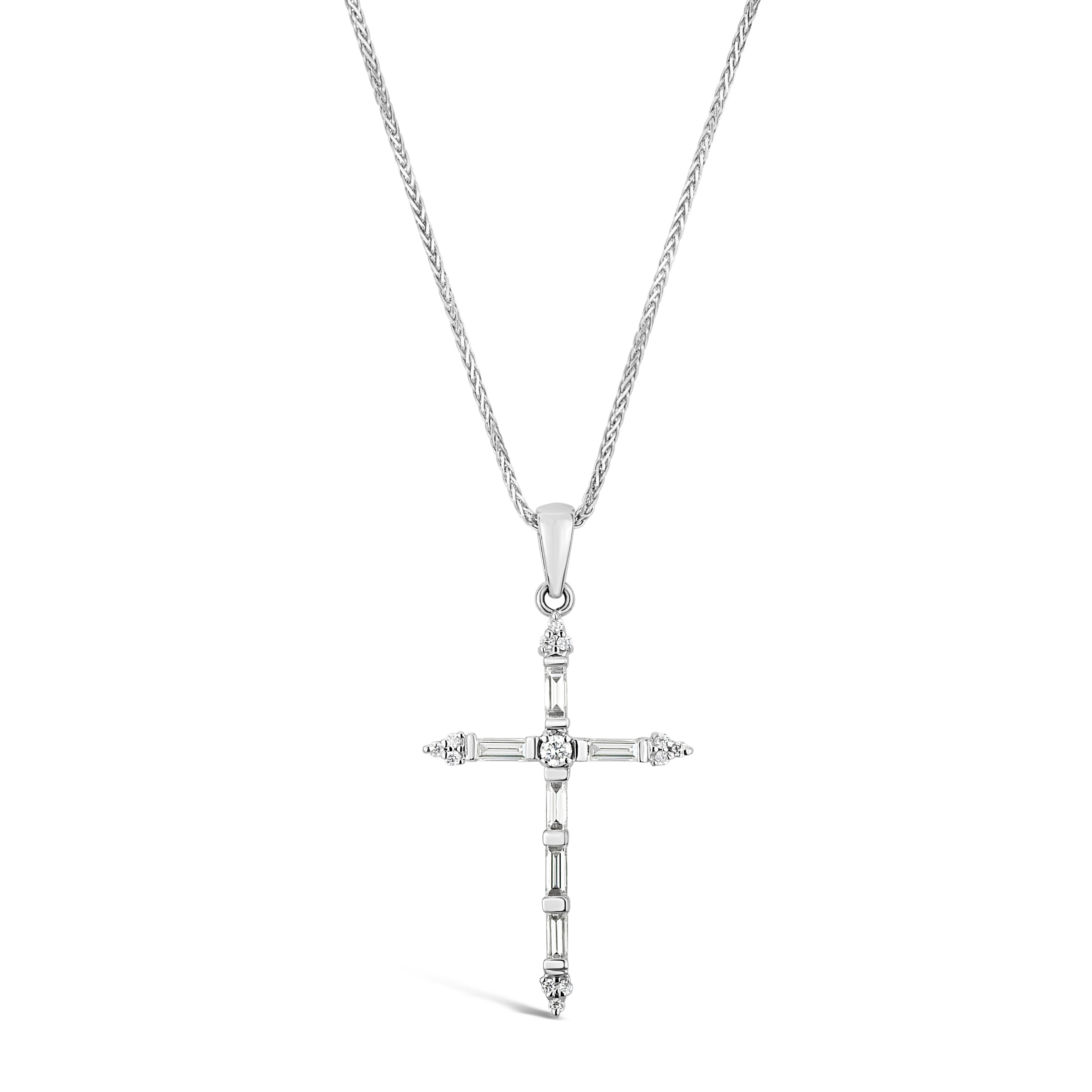 White Gold Diamond Cross Pendant Necklace Edwards Davies White Gold Diamond Cross Pendant Necklace