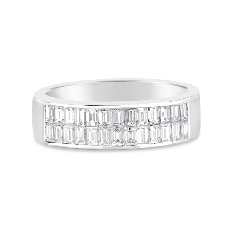 wedding band white gold baguette diamond wide band anniversary ring rg00653