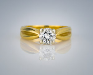 before redesign old jewellery into new jewellery yellow gold diamond solitaire engagement ring 