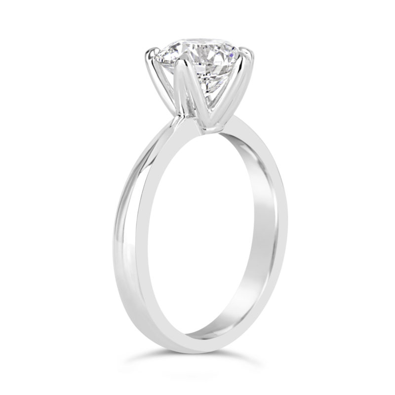14k white gold five claw solitaire engagement ring rg00730