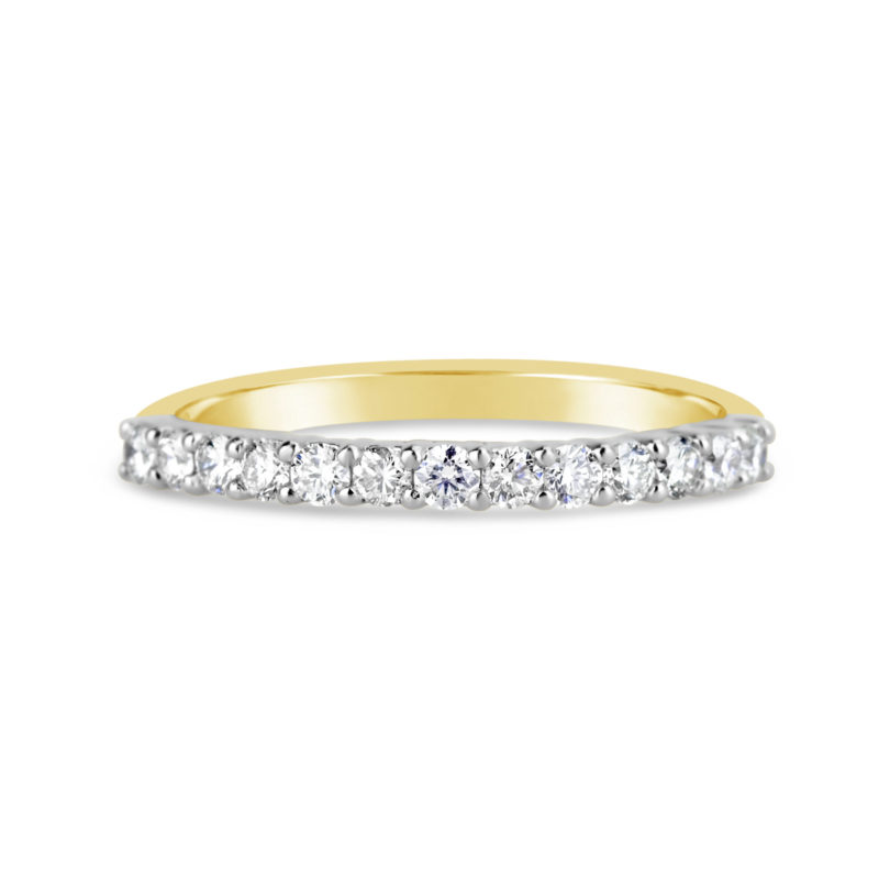 white and yellow gold diamond band wedding ring rg00642