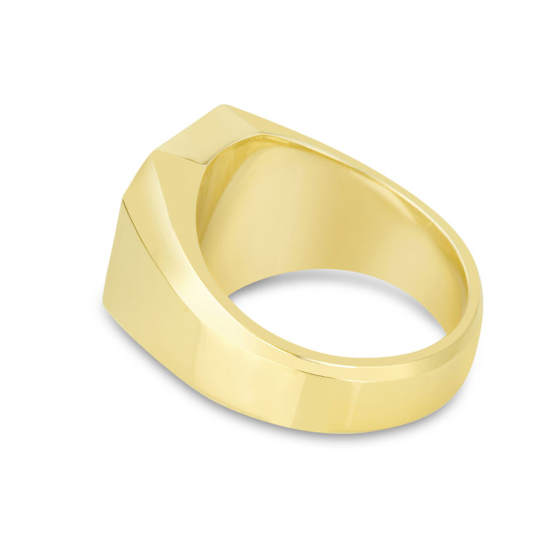 yellow gold gents modern signet ring rg00731