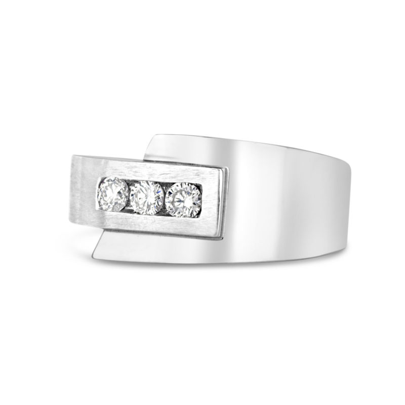gents white gold diamond band ring rg00451