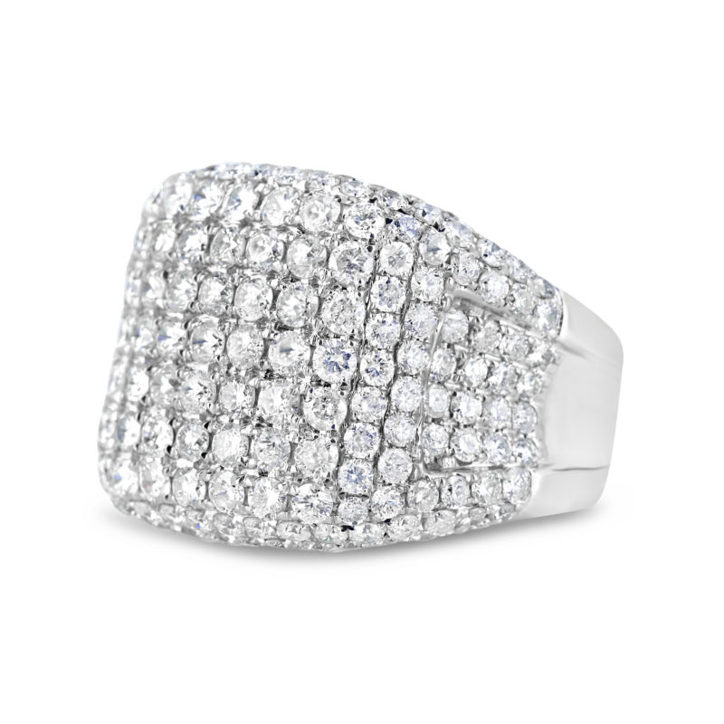 white gold gents large statement ring diamond encrusted rg00689
