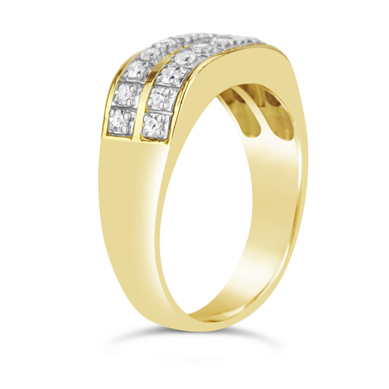 gents mens angular round diamond band ring yellow gold square ring rg00703