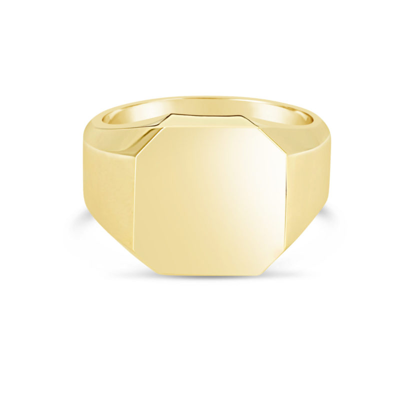 mens yellow gold contemporary signet ring rg00731