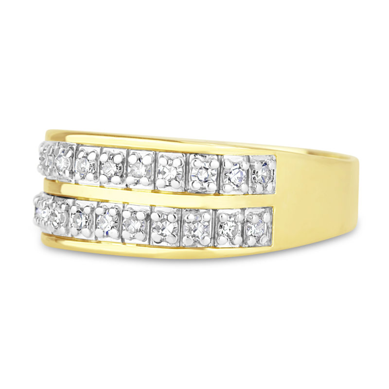 wedding statement band yellow gold ring gents mens angular round diamond band ring rg00703