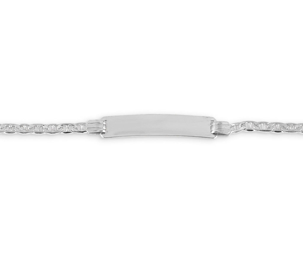 ID bracelet 10k white gold baby engraved baby bracelet