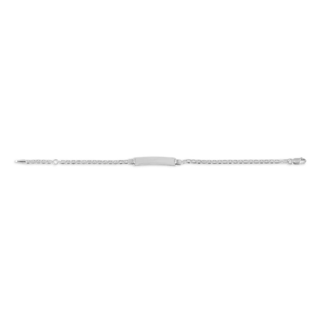 ID bracelet 10k white gold baby engraved baby bracelet