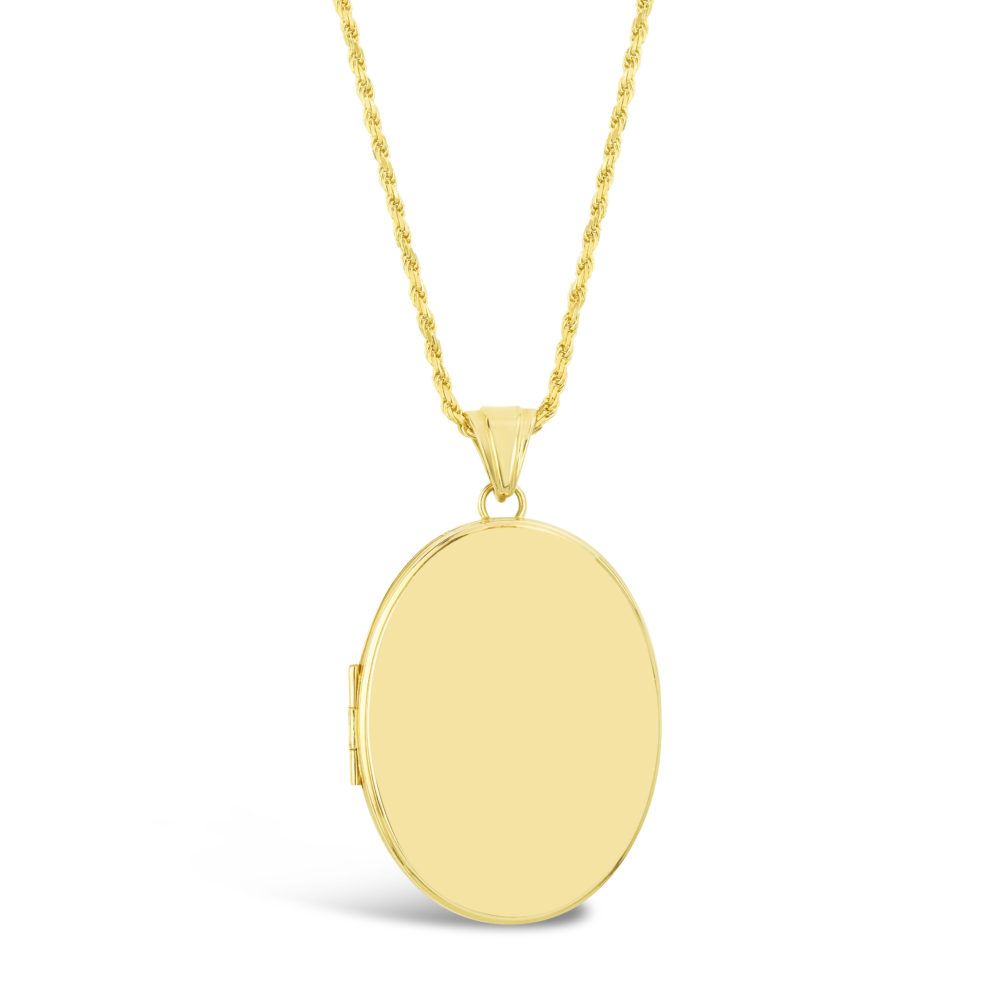 large locket pendant necklace 14k yellow polished gold