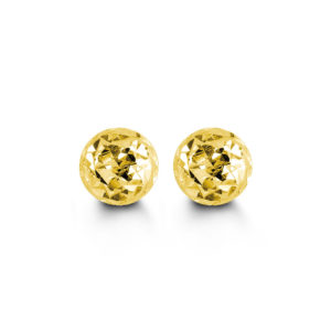 diamond cut ball stud earrings 5mm 10k yellow gold ball studs