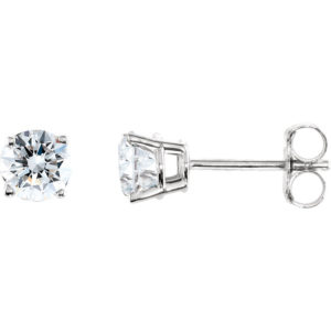 14k white gold .71ct Diamond solitaire stud earrings 4 claw gallery setting er00642