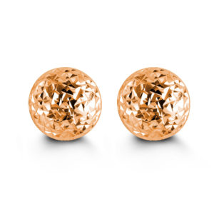 diamond cut ball stud earrings 7mm 10k rose gold ball studs