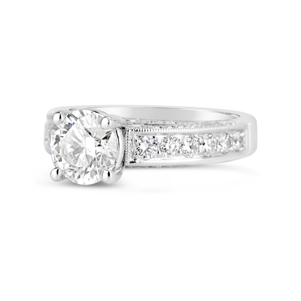 diamond solitaire engagement ring 18k white gold with diamond band and under gallery rg00482