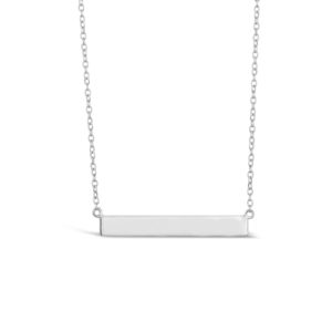 Sterling silver engraveable bar necklace