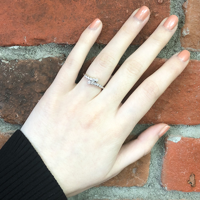 diamond-band-ring-wedding-ring 14k-white-gold-diamond-bypass-ring-