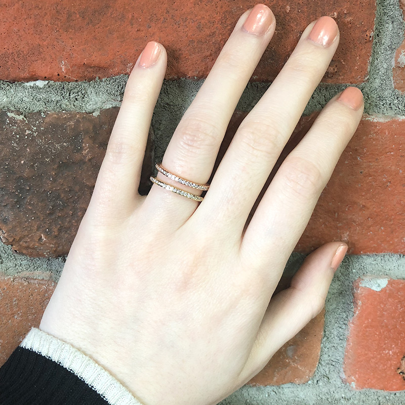 diamond-stackable-ring-stacking-band 14k-rose-gold-yellow-gold-gabriel-and-co-fine-bezel