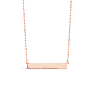 rose gold plated bar necklace