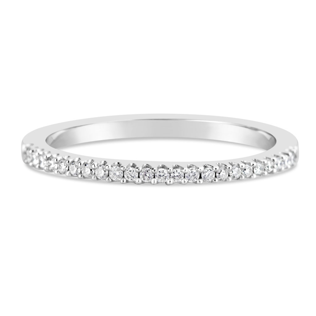 14k white gold wedding ring anniversary band fine diamond claw set band