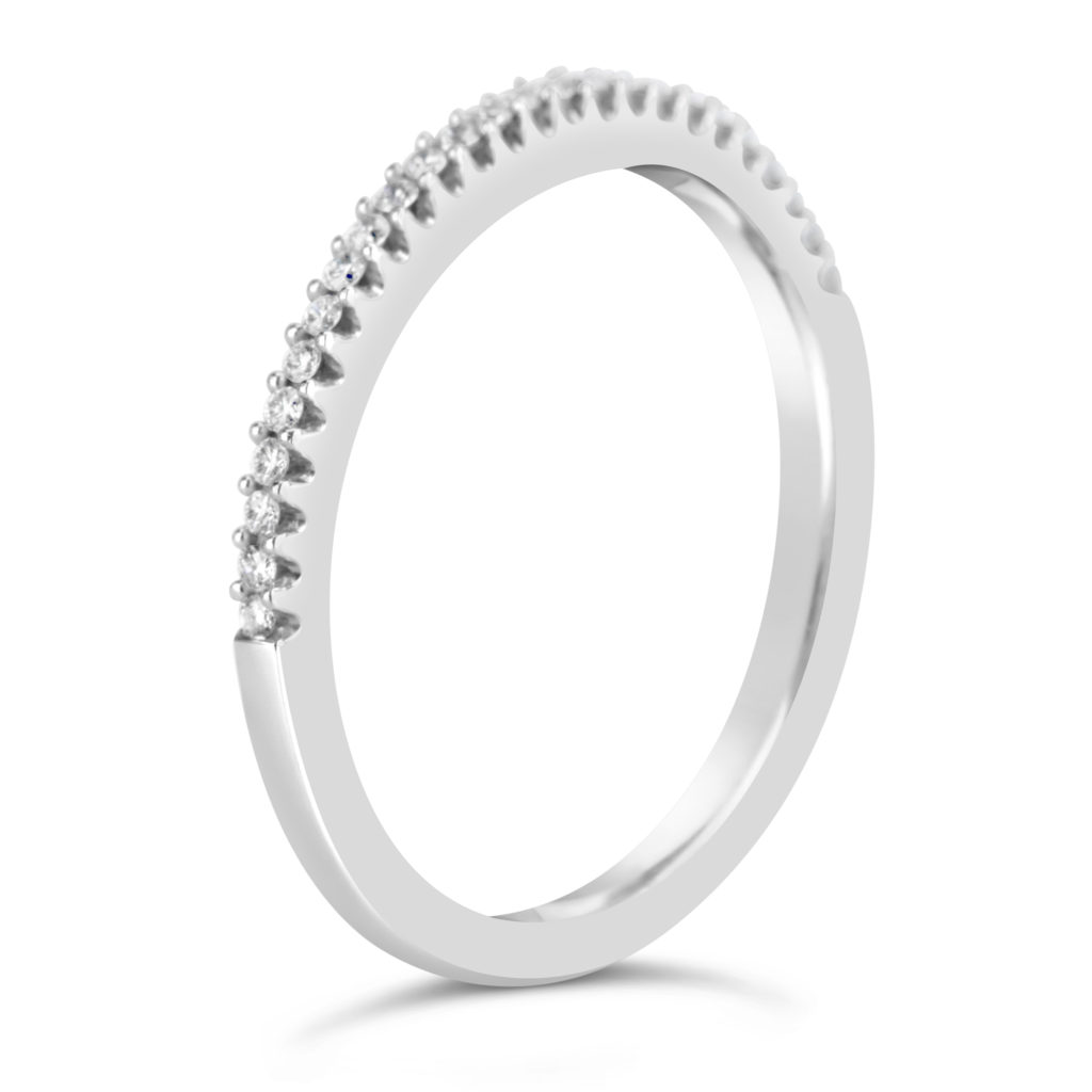 14k white gold fine diamond band wedding ring anniversary band