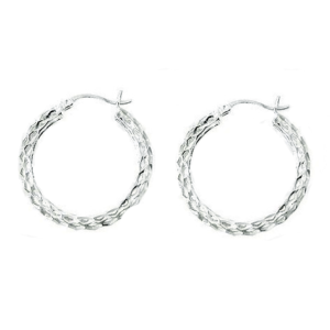 hoop earrings Sterling silver cut outs